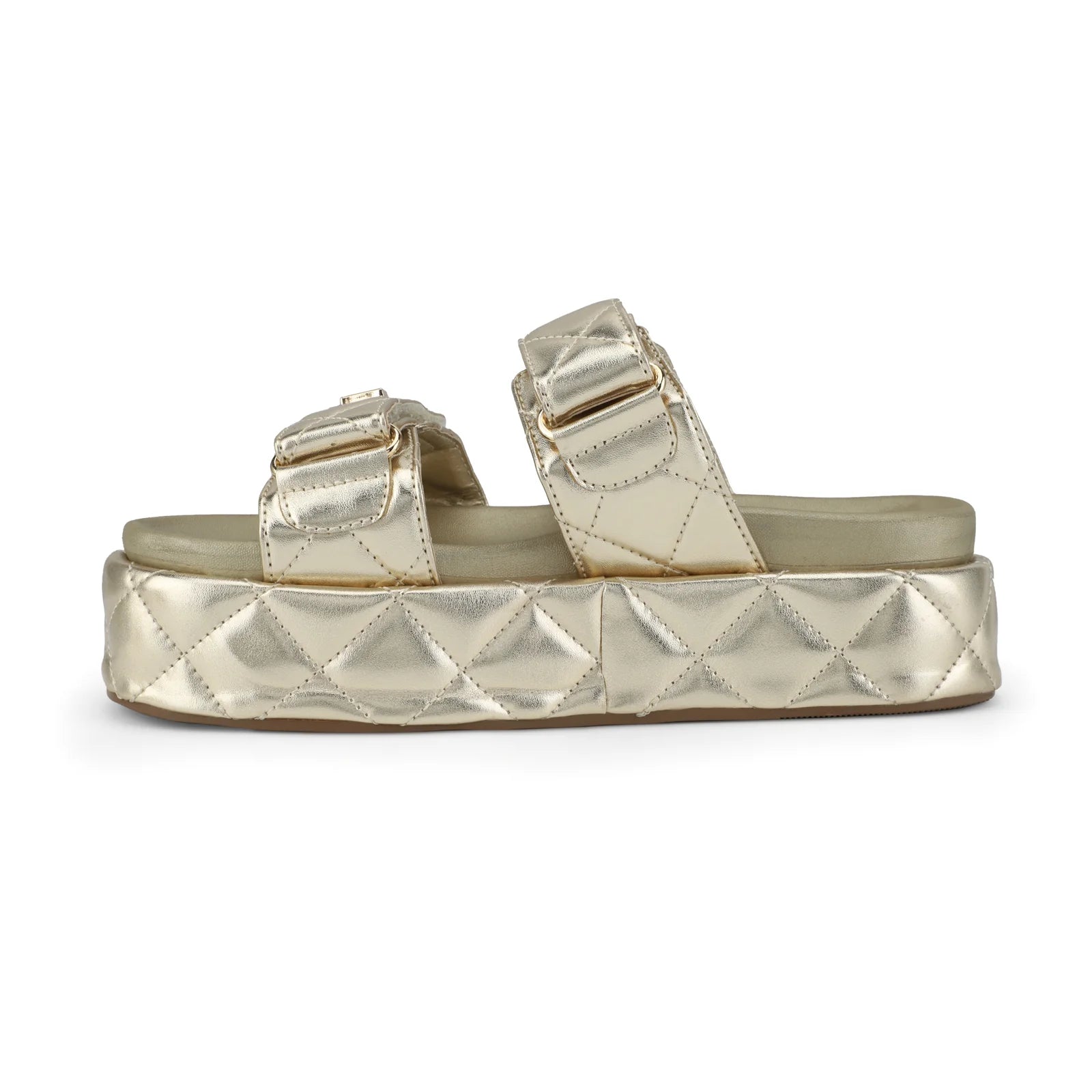 Vintage Havana Onya Gold Quilted Platform Sandal