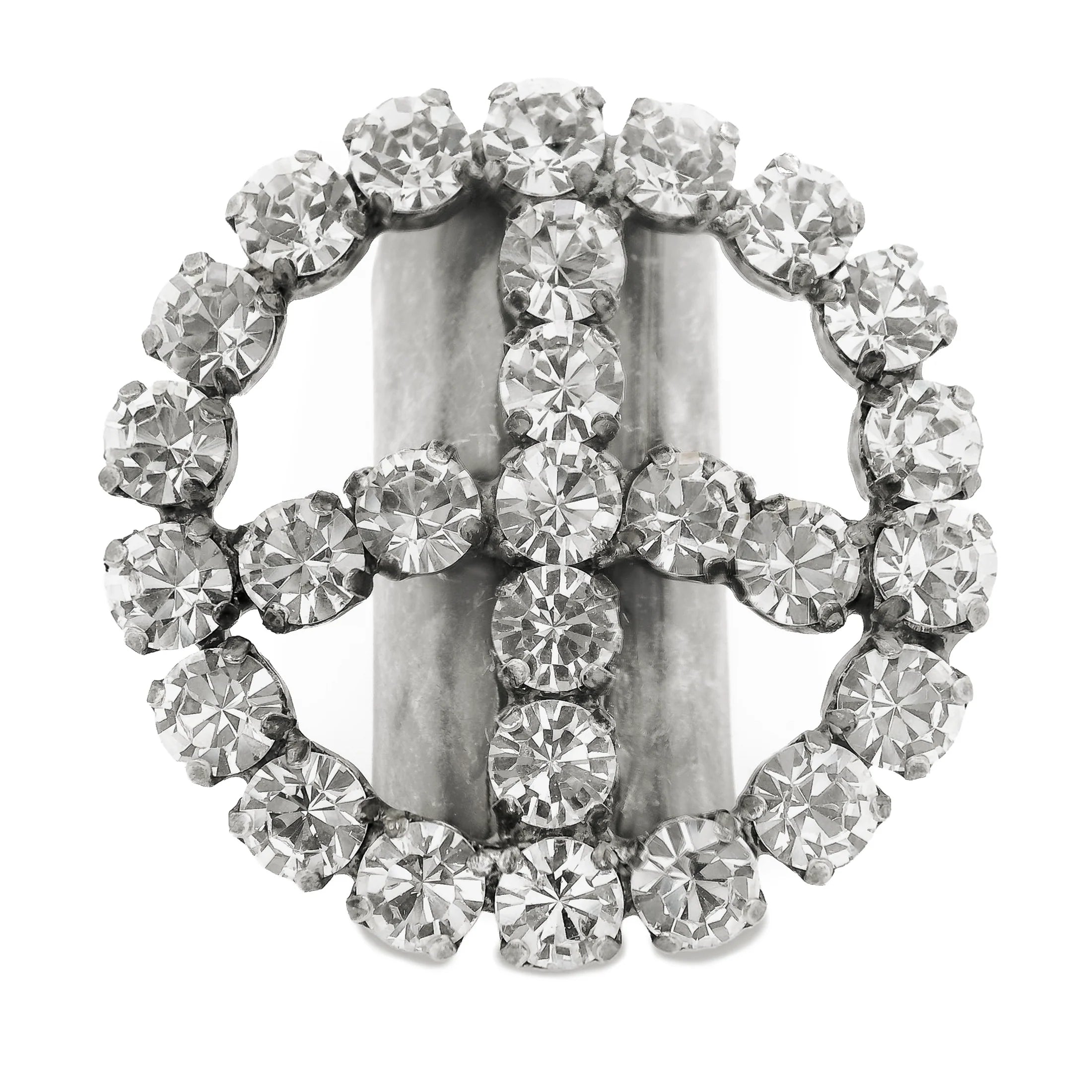 TOVA Peace or Bust Ring - Antique Silver/Clear