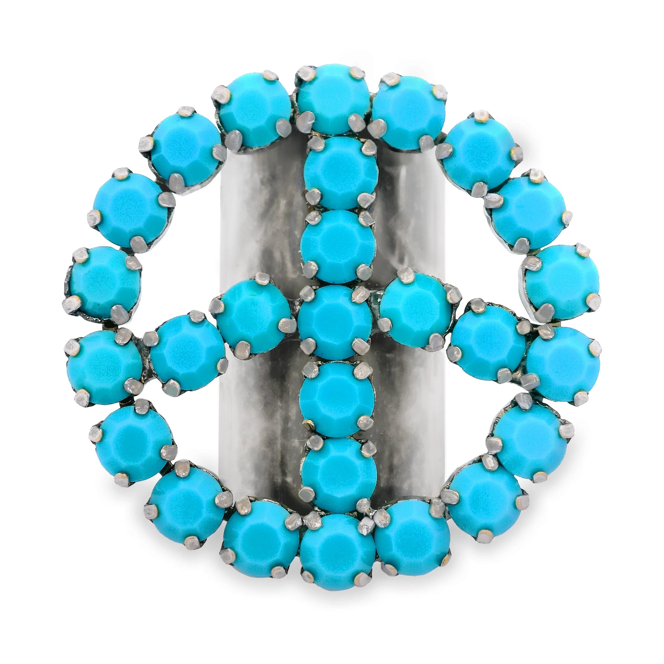 TOVA Peace or Bust Ring - Antique Silver/Turquoise