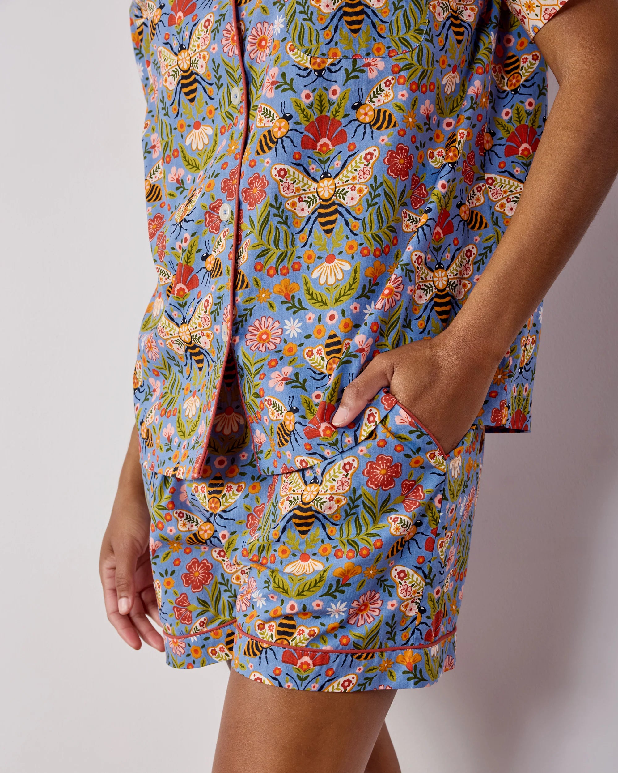 Printfresh Short PJ Set in Bee Tapestry