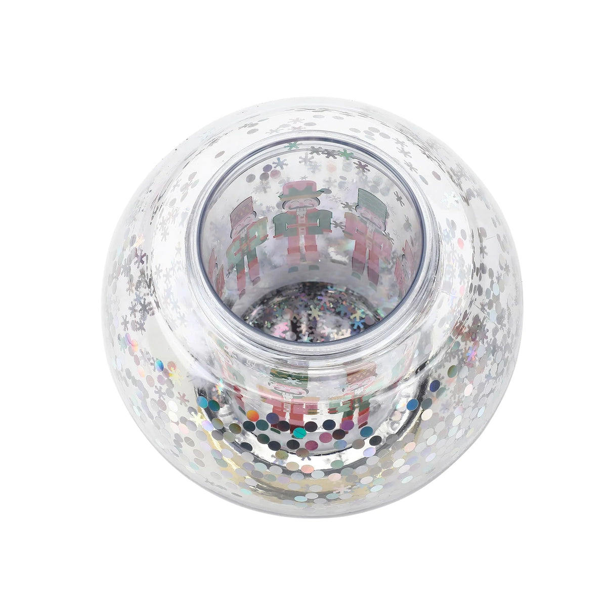 Nutcracker Snow Globe Cup with Straw