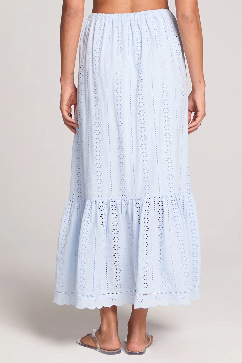 Saltwater Luxe Tatumn Maxi Skirt Sky Blue Eyelet