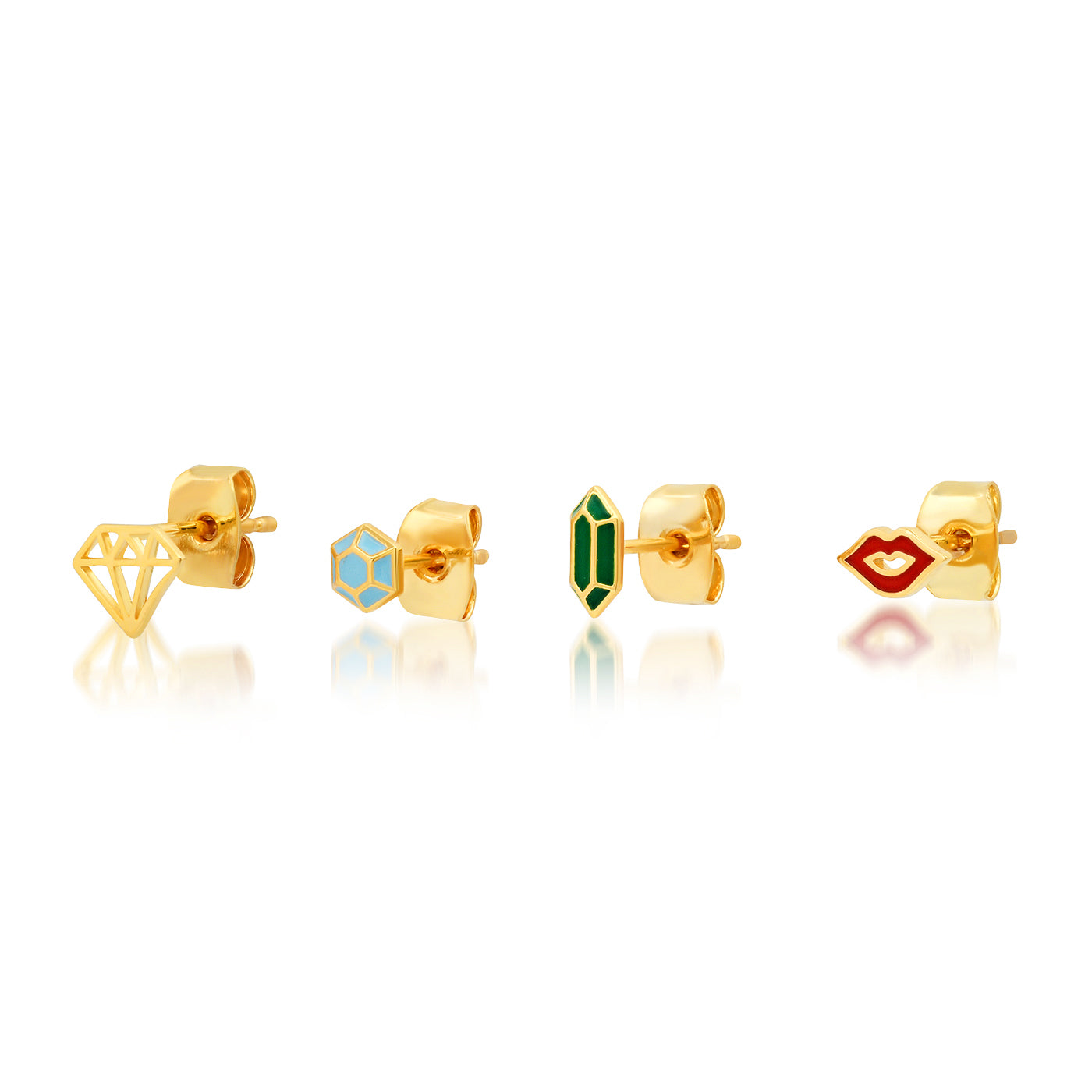 TAI Kiss My Gems 4-Piece Stud Earring Set