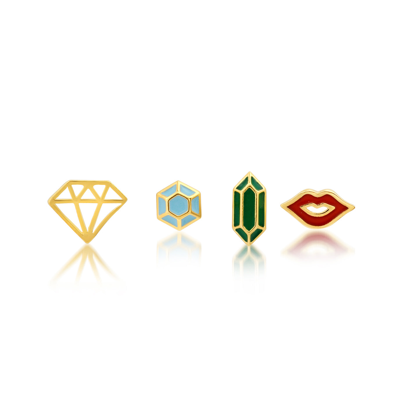 TAI Kiss My Gems 4-Piece Stud Earring Set