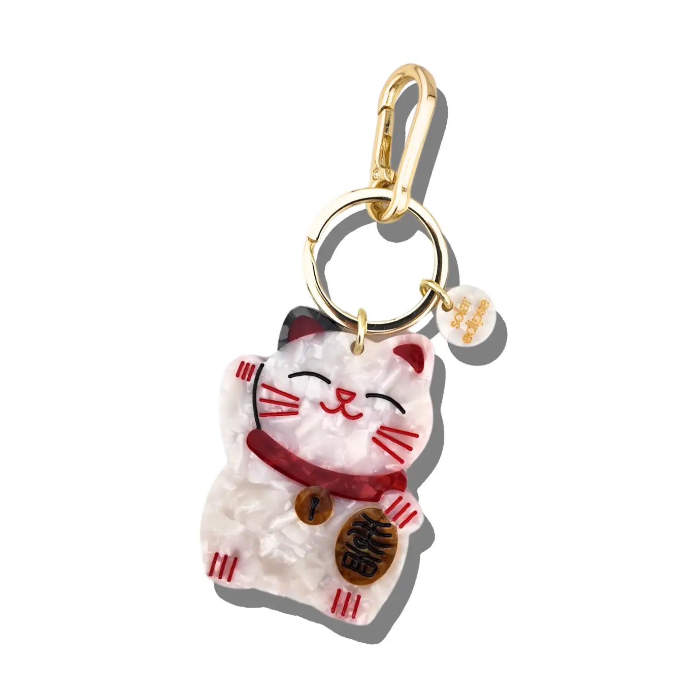 Hand-Painted Lucky Cat Bag Charm & Keychain