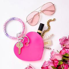 Oventure Silicone Heart Pouch - Tickled Pink