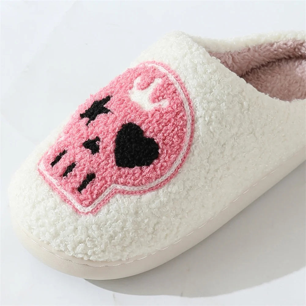 Pink Skull Slippers