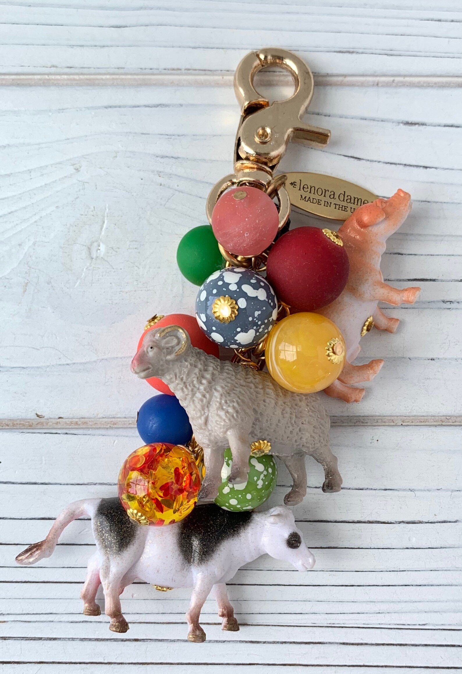Lenora Dame Barnyard Animal Purse Charm