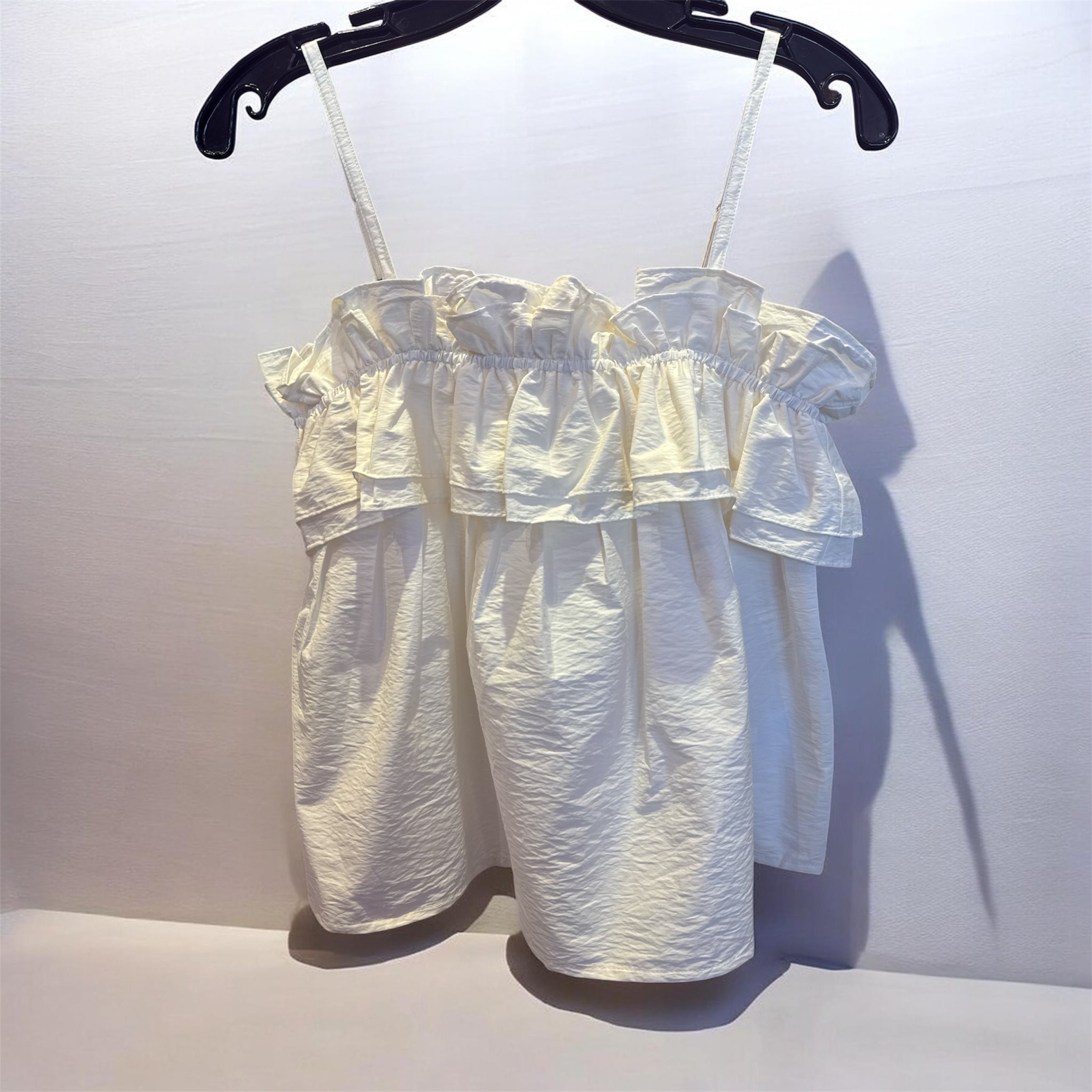 Luxe Cream Double Ruffle Taffeta Cami