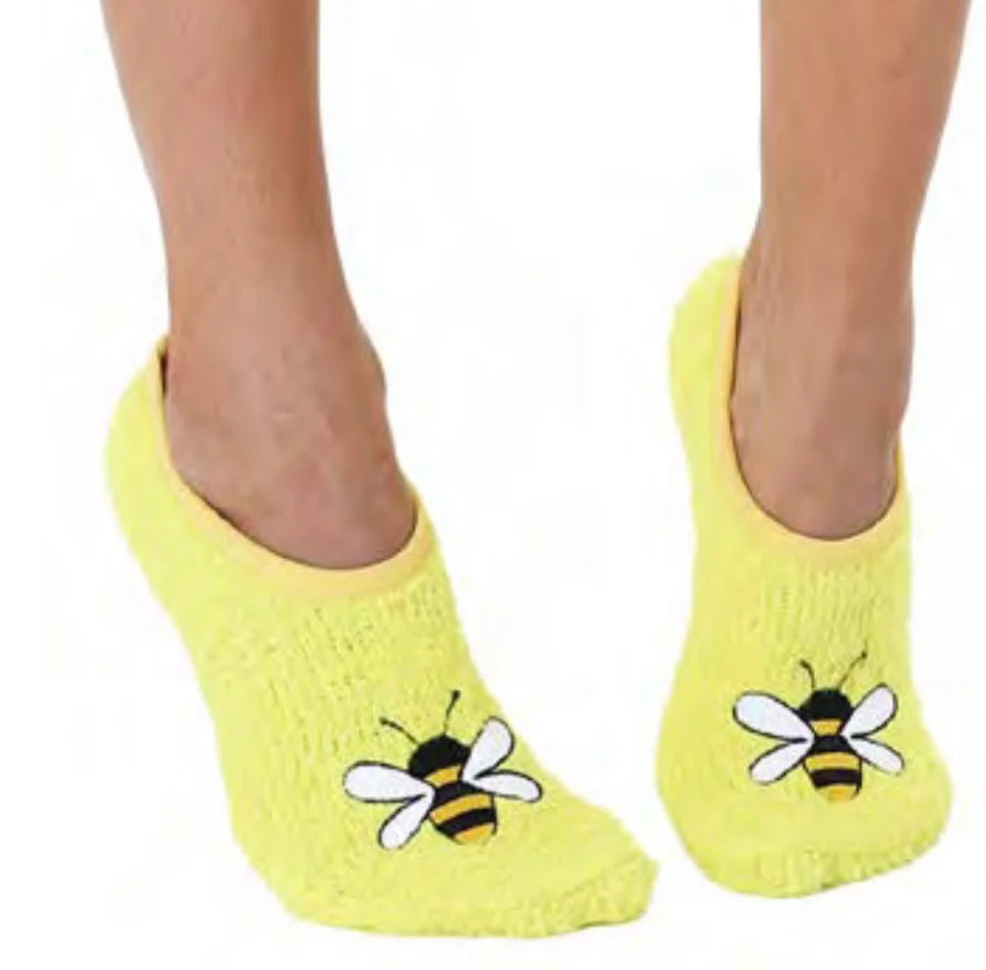 Living Royal Bumble Bee Fuzzy Slipper Socks