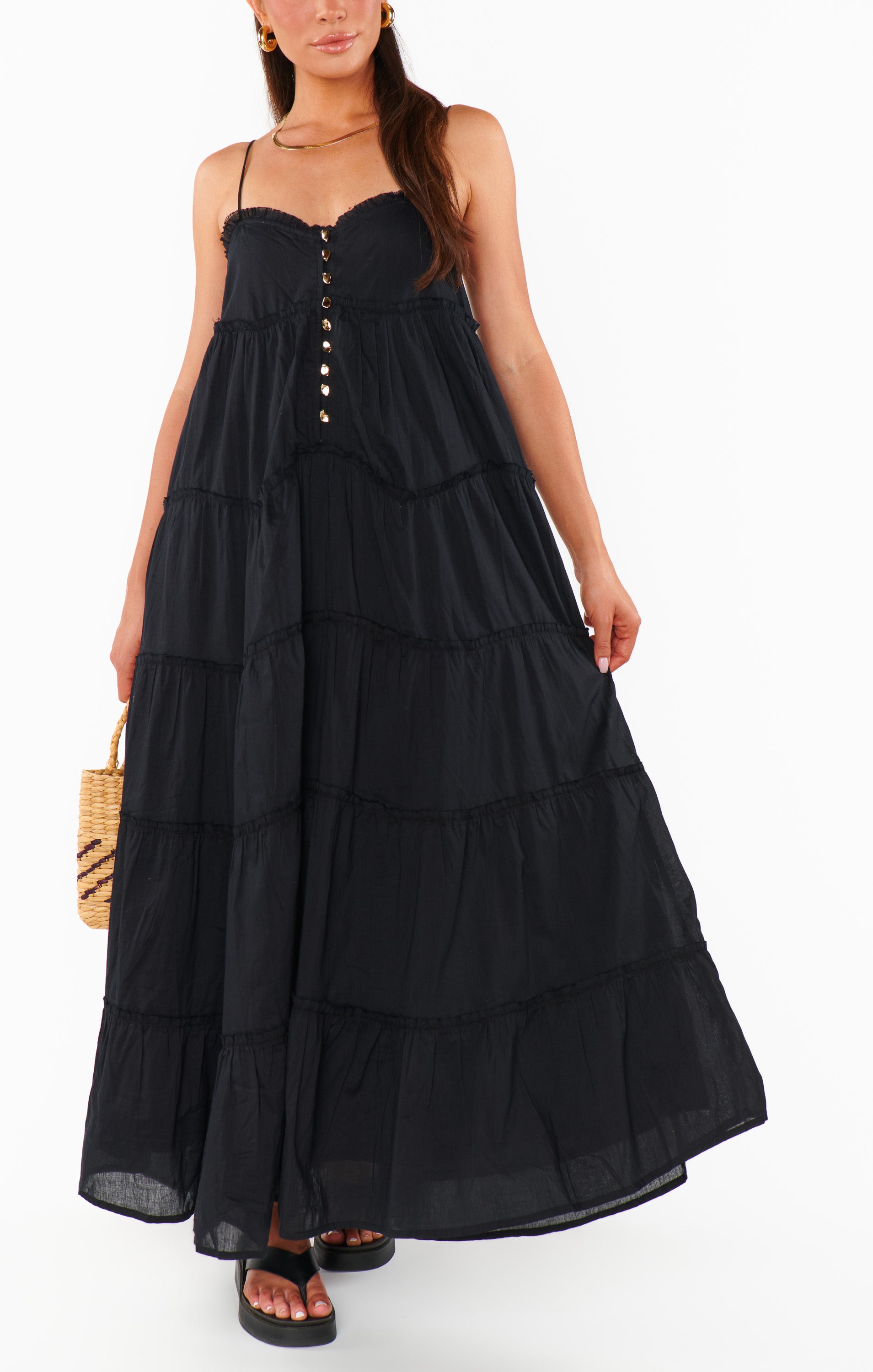 Show Me Your Mumu Gracie Midi Dress Black Voile*MAY PRE-ORDER*
