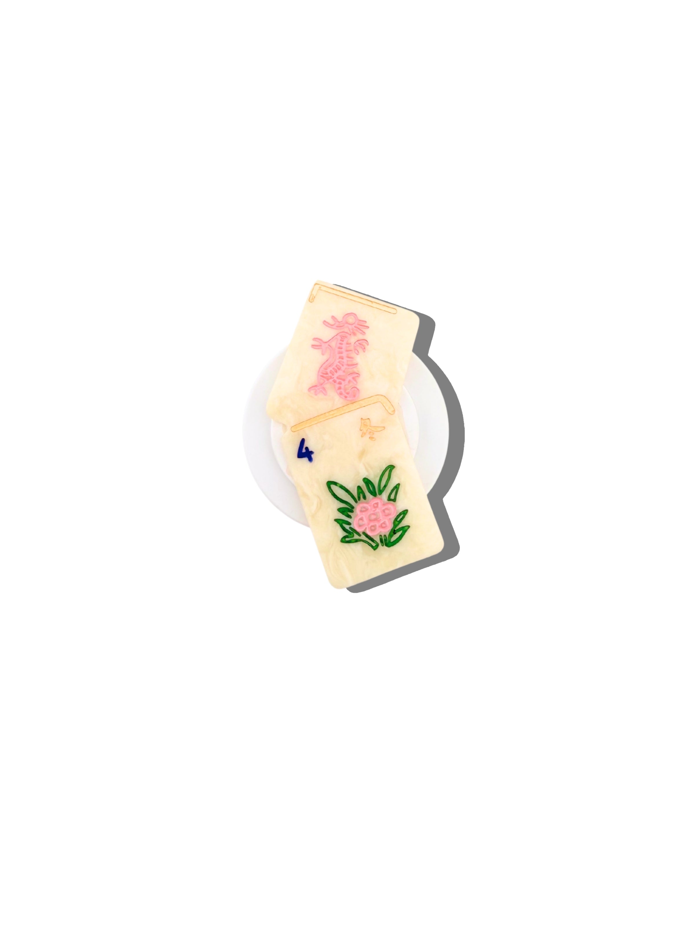 Hand-Painted Flower Mahjong Gripcharm - Eco Friendly