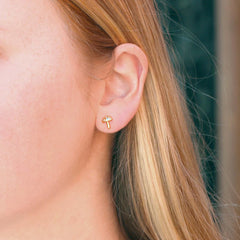 Kris Nations Mushroom Crystal Stud Earrings