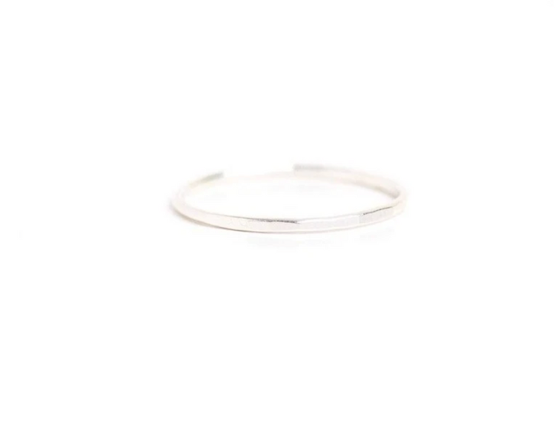 Go Rings Sterling Silver Hammered Stacker Ring