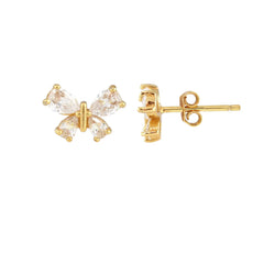Kris Nations Butterfly Crystal Marquis Stud Earrings