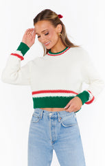 Show Me Your Mumu Only One Sweater Festive Stripe Knit