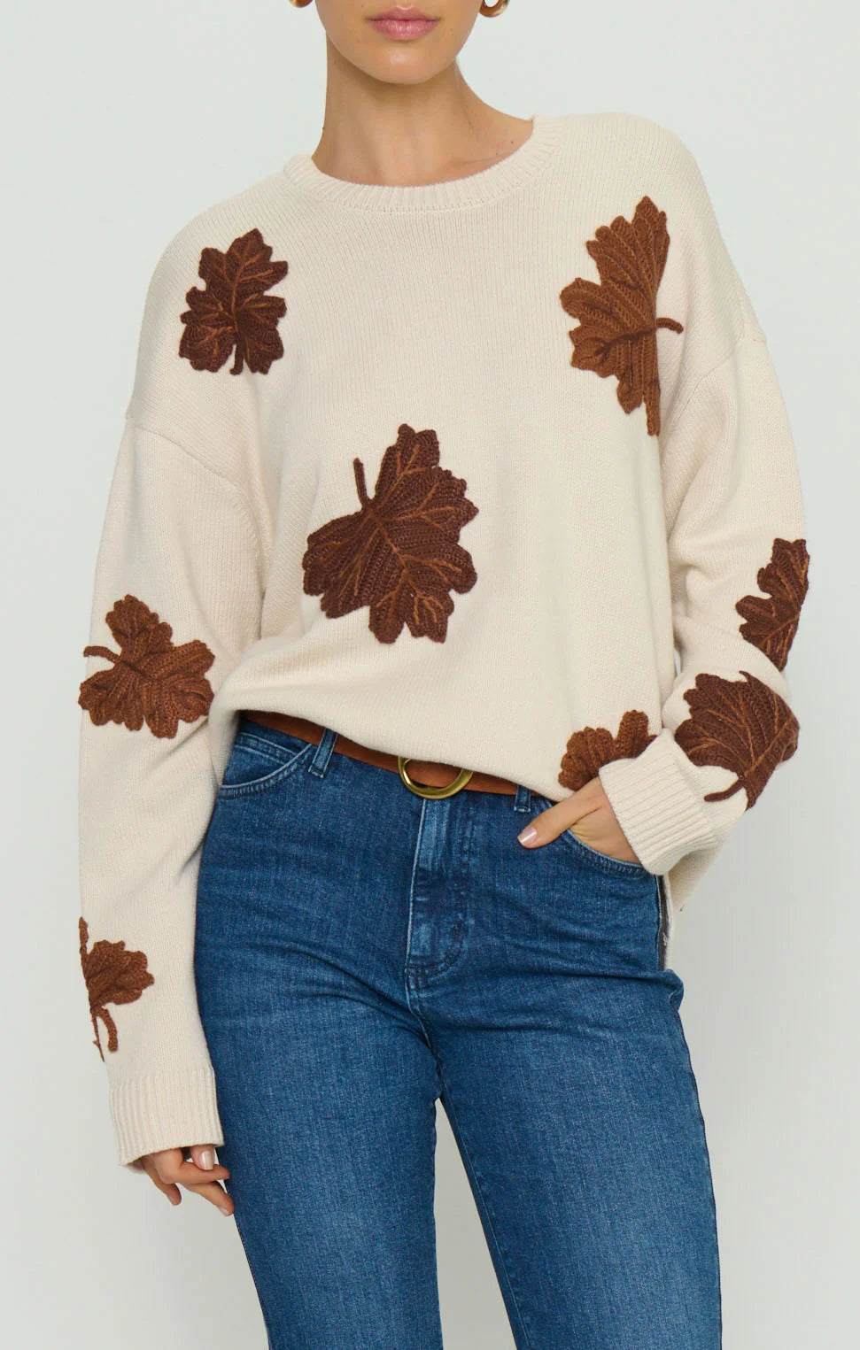 Show Me Your Mumu Go To Sweater Fall Leaves Knit