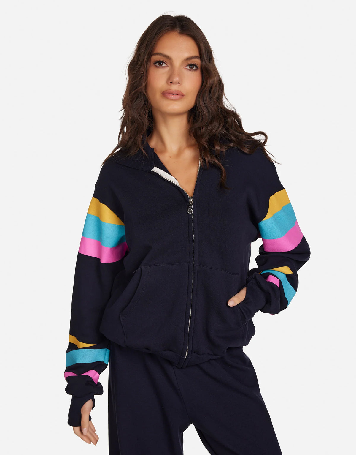 Lauren Moshi Hezley Pink Happy Peace Love Jacket