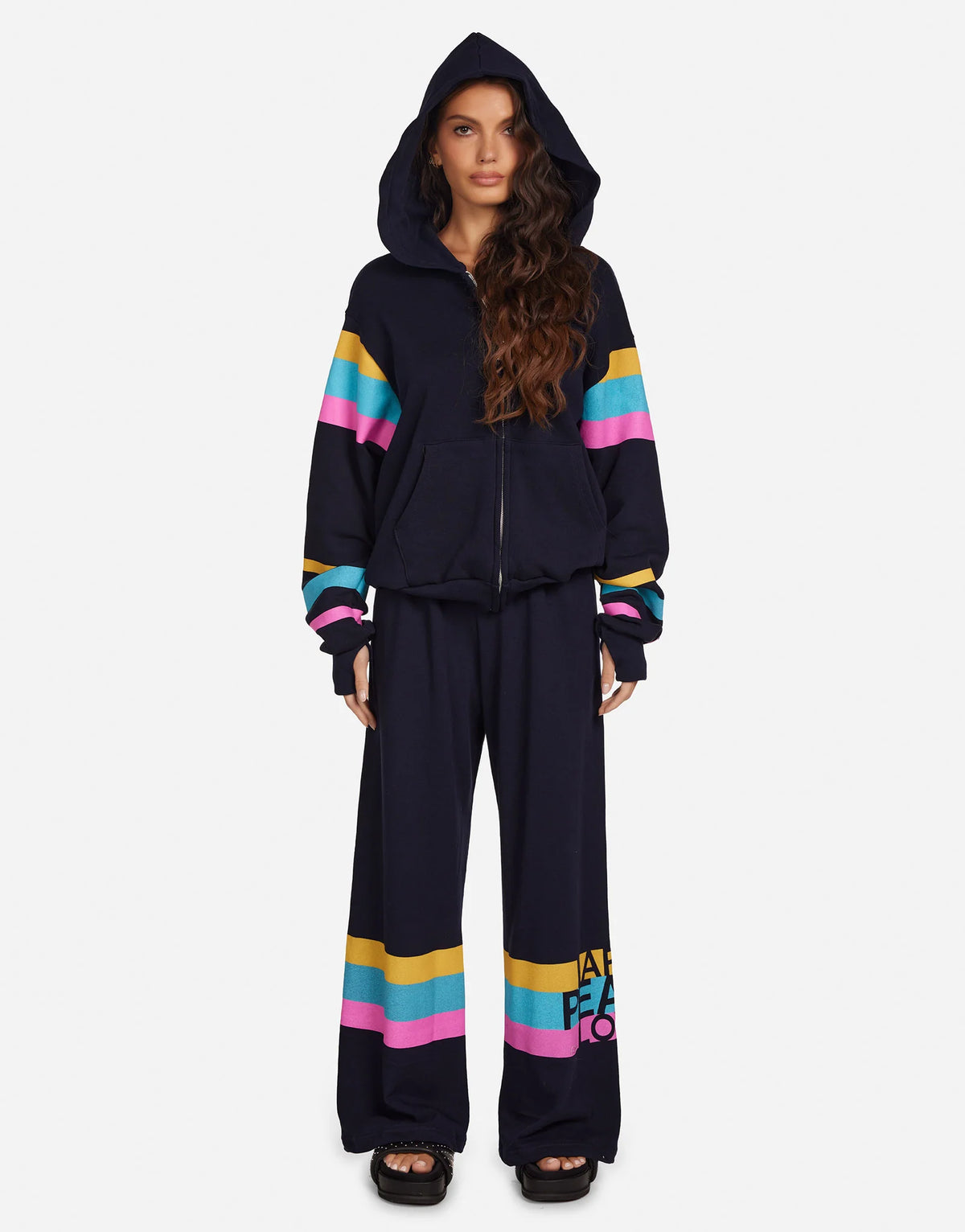 Lauren Moshi Hezley Pink Happy Peace Love Jacket