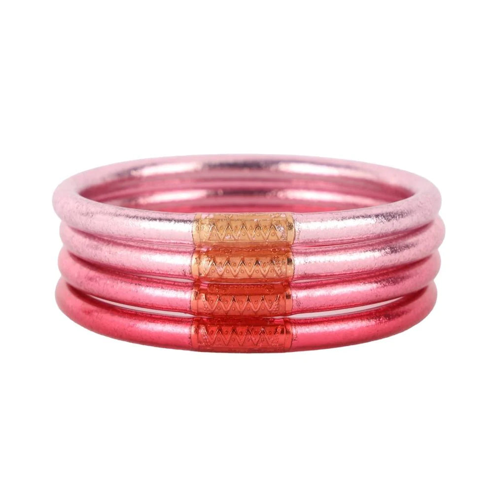 BuDhaGirl Carousel Pink All Weather Bangles Serenity Prayer