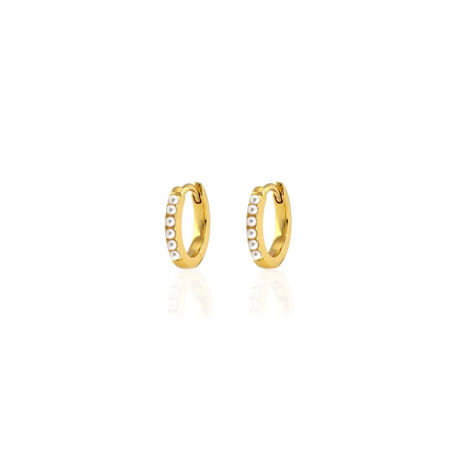 Kris Nations Pearl Huggie Hoop Earrings