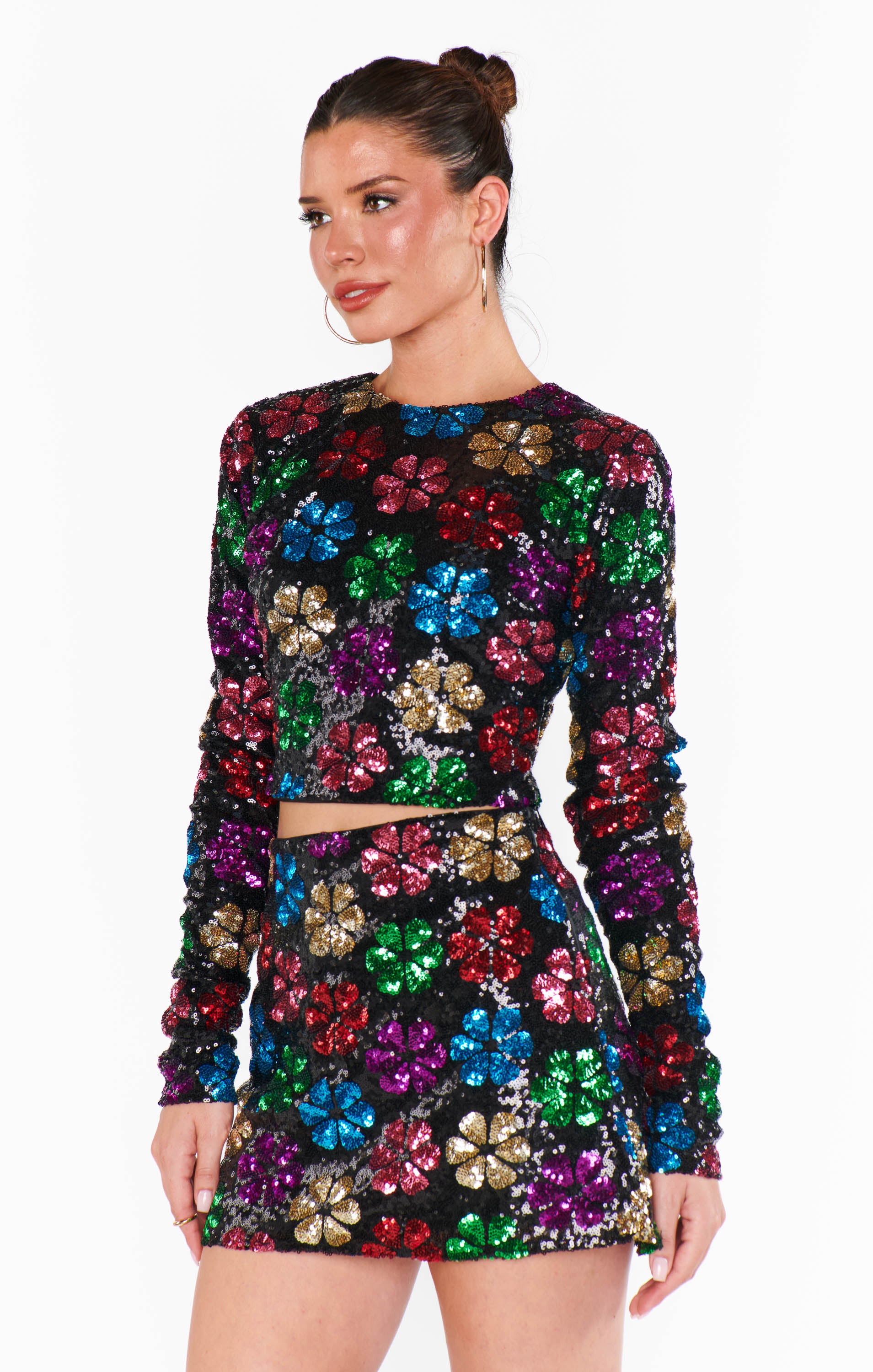 Show Me Your Mumu Last Call Top Flower Pop Multi Sequins