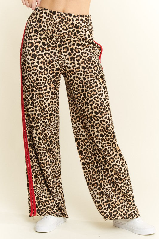 Jade by Jane Leopard Jogger with Red Stripe