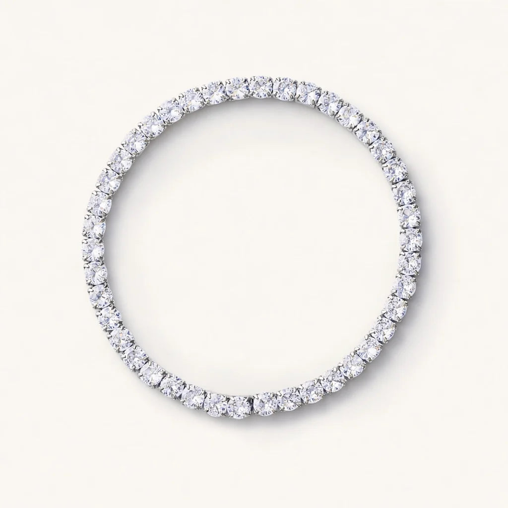 Nikki Smith Elastic Tennis Bracelet - Silver