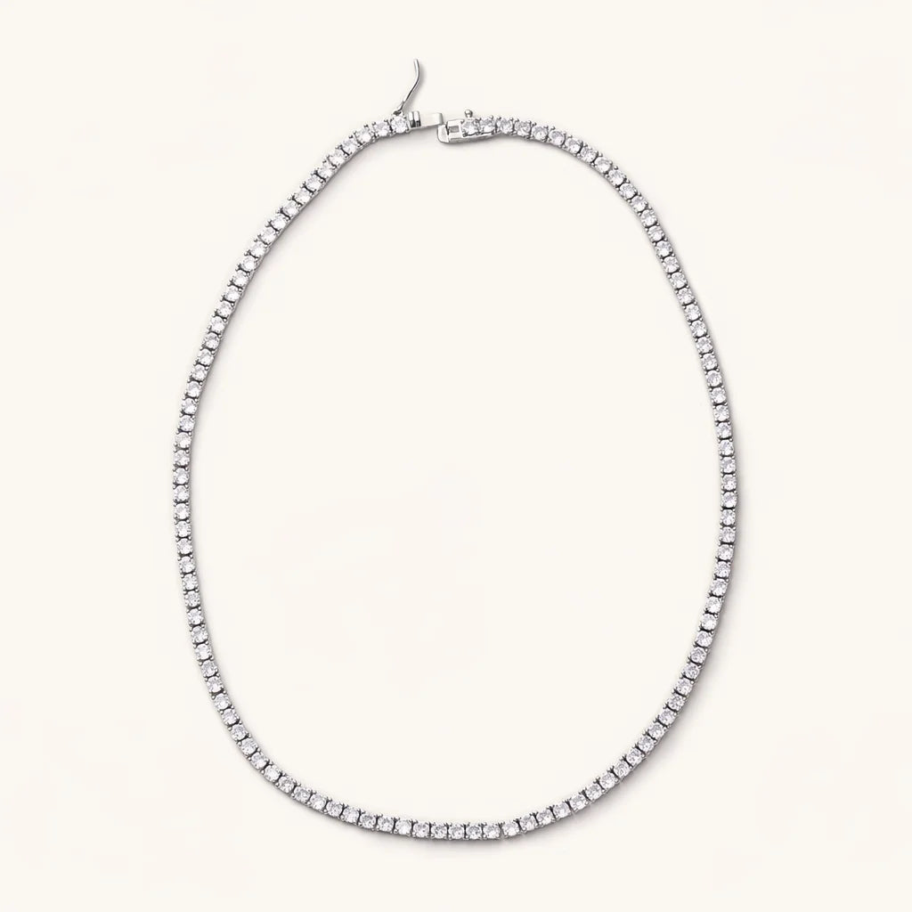 Nikki Smith Silver Gigi Tennis Necklace - 15"