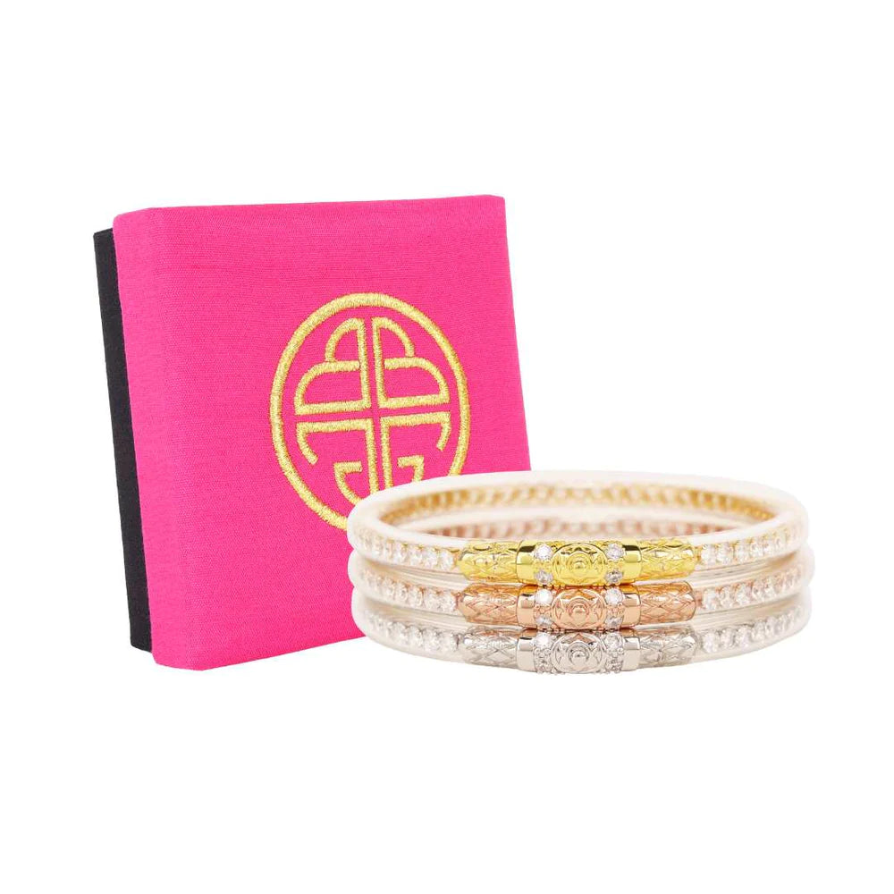 BuDhaGirl Three Queens All Weather Bangles Clear Crystal