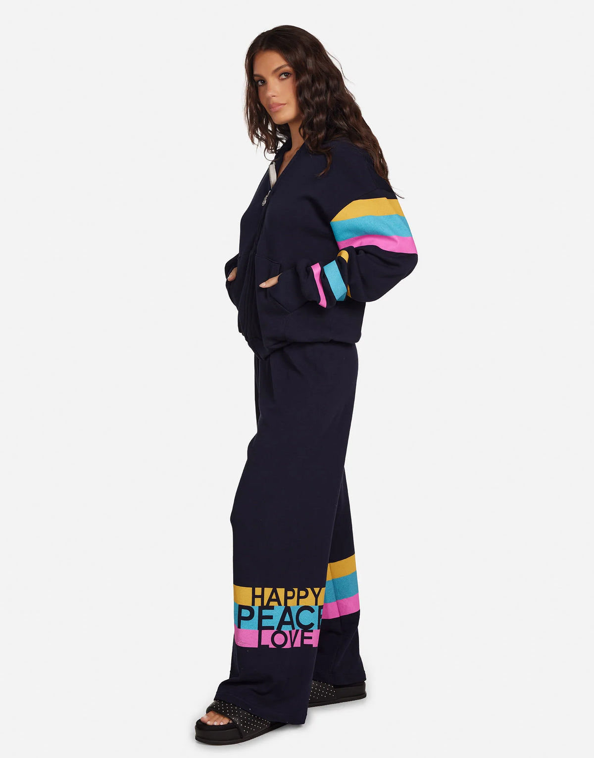 Lauren Moshi Martina Pink Happy Peace Love Pants