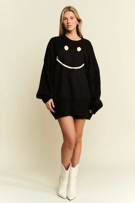 Jade by Jane Oversized Long Sleeve Smile Sweater