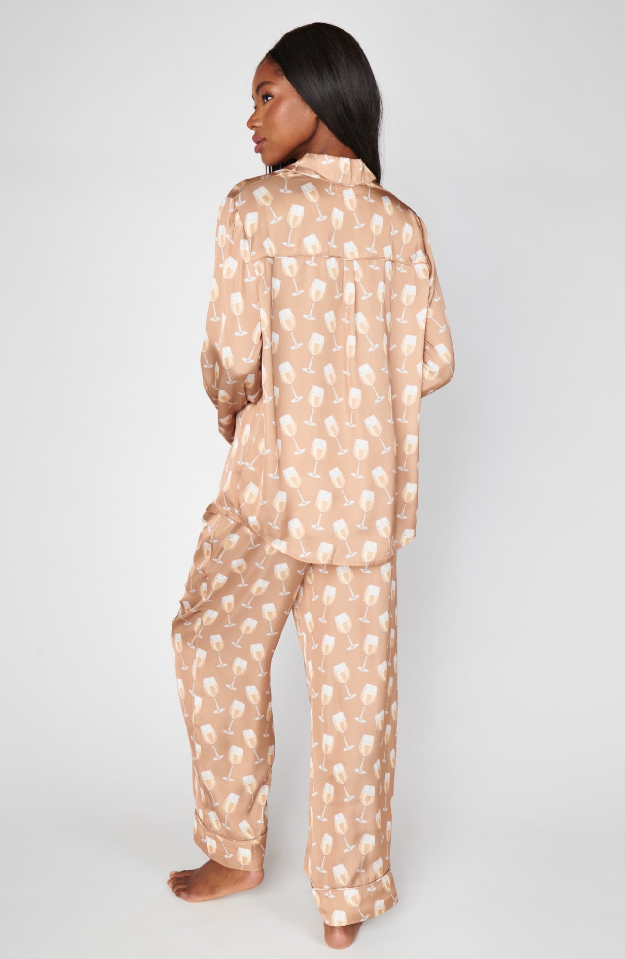 Show Me Your Mumu Classic PJ Set White Wine Silky*JULY PRE-ORDER*