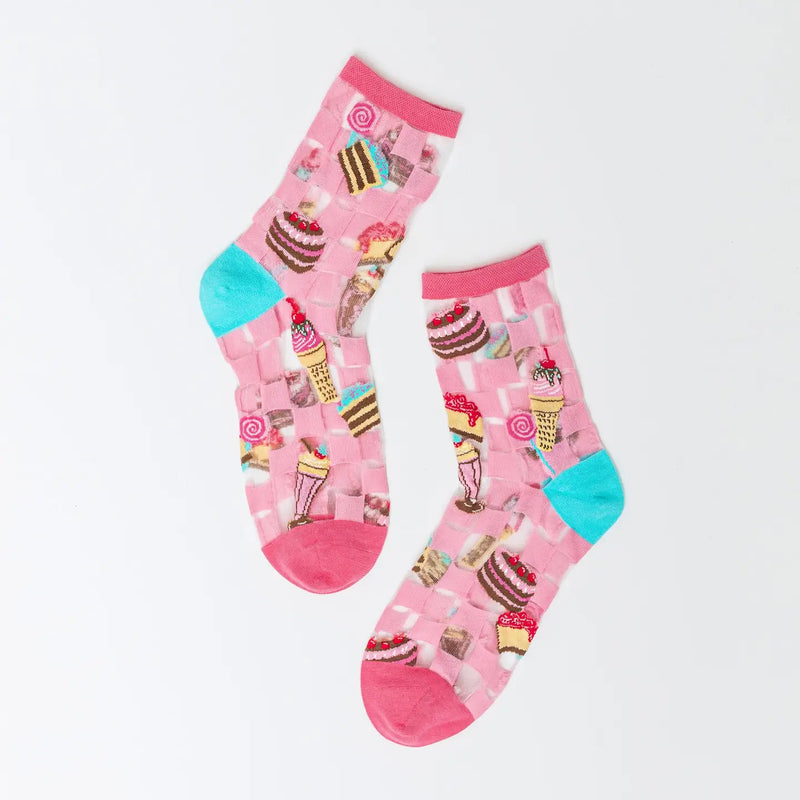 Sock Candy Retro Sweets Sheer Crew Sock