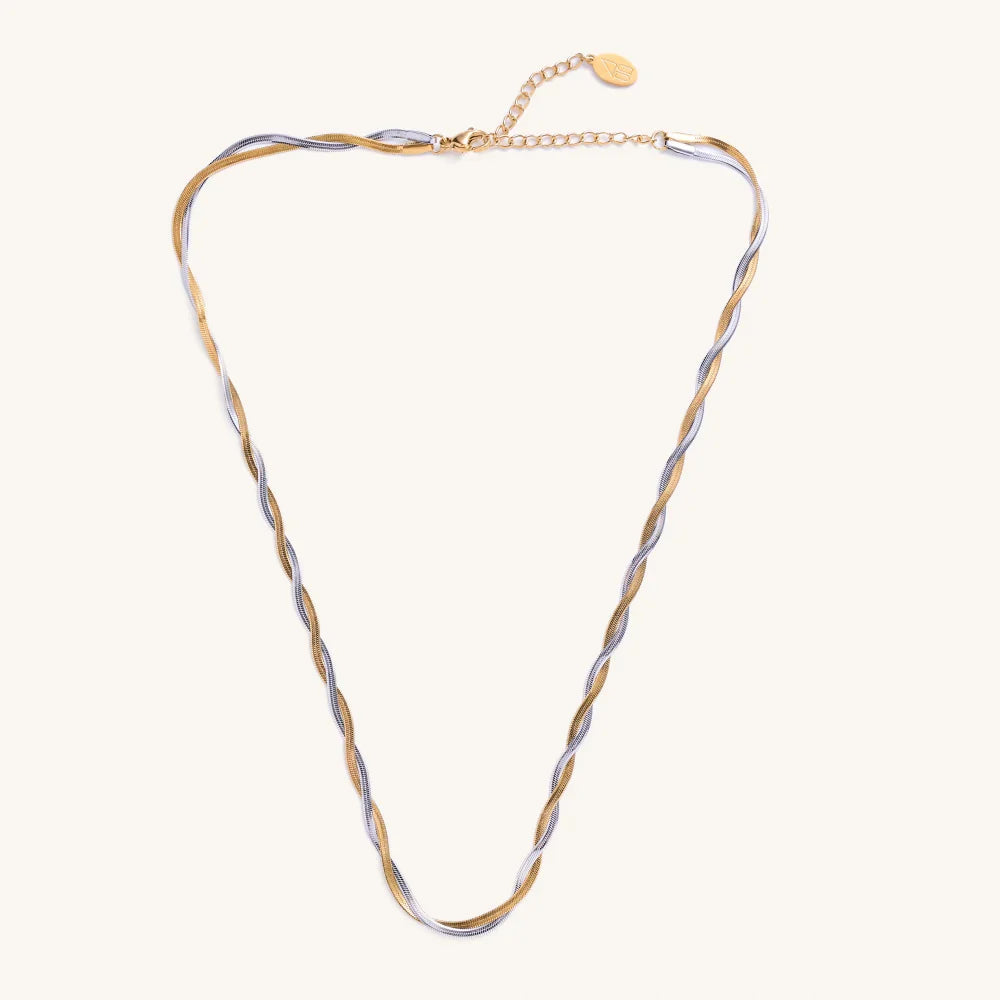 Nikki Smith Mixed Metal Herringbone Necklace