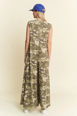 Jade by Jane Camo Print Wide Leg Jumpsuit