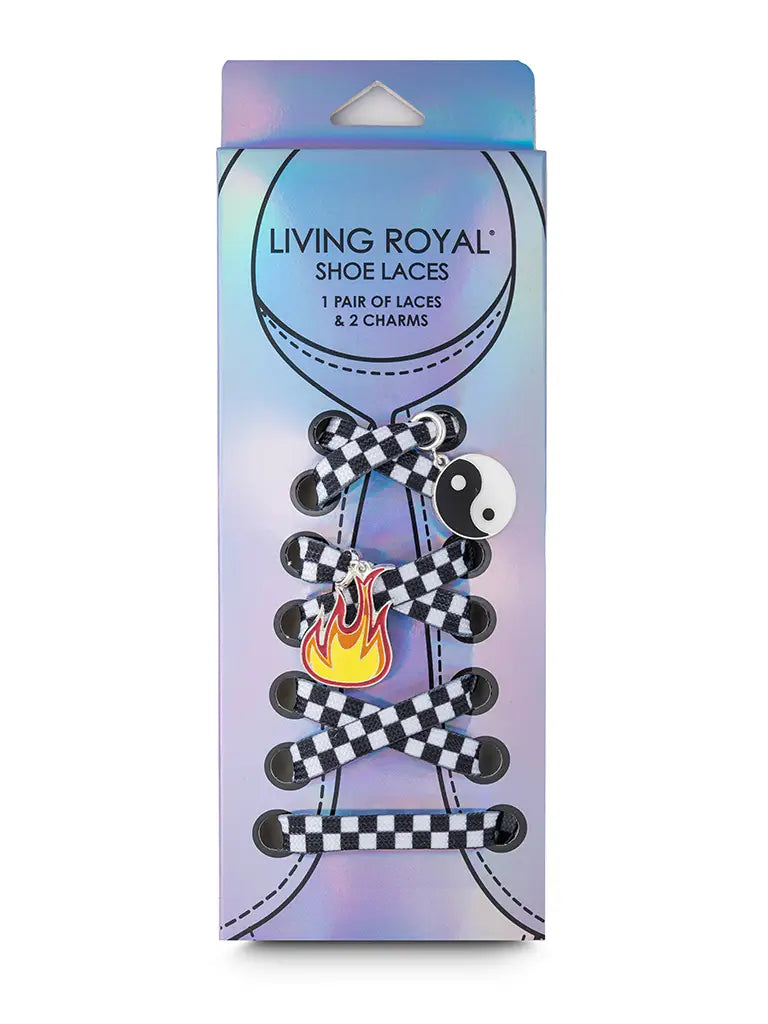 Living Royal Checker Shoe Lace Charm Set