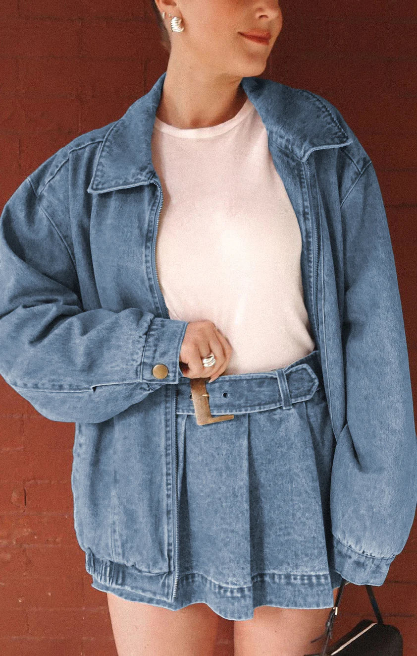 Show Me Your Mumu Carter Bomber Jacket Ozone Indigo