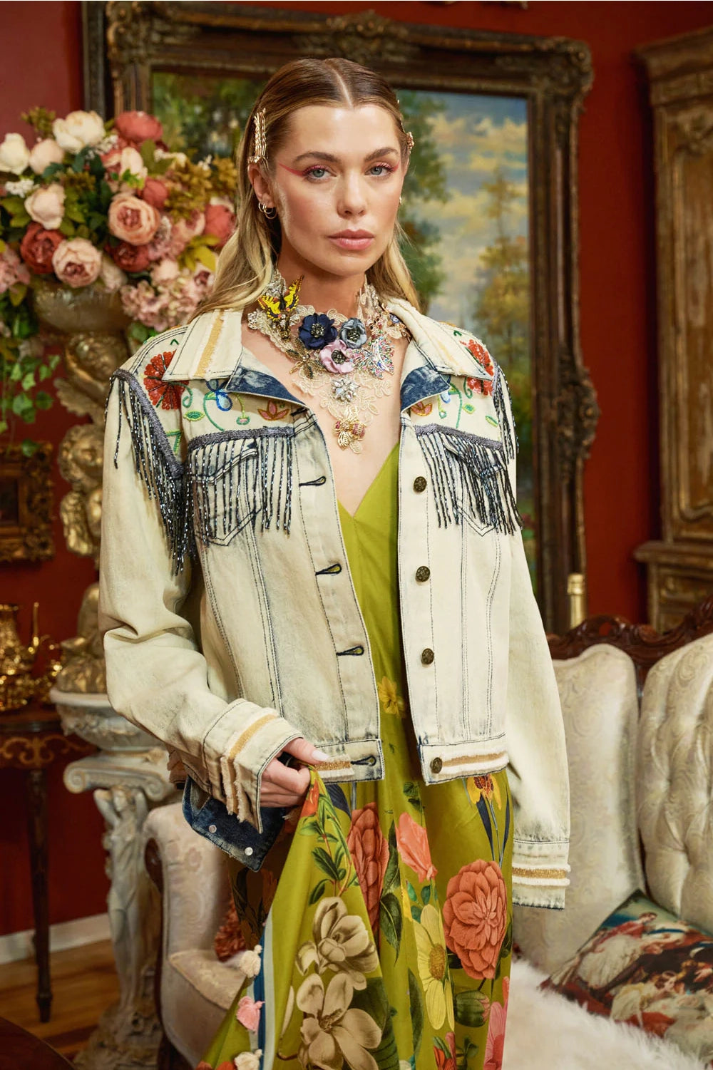 Aratta Country Queen Embellished Denim Jacket