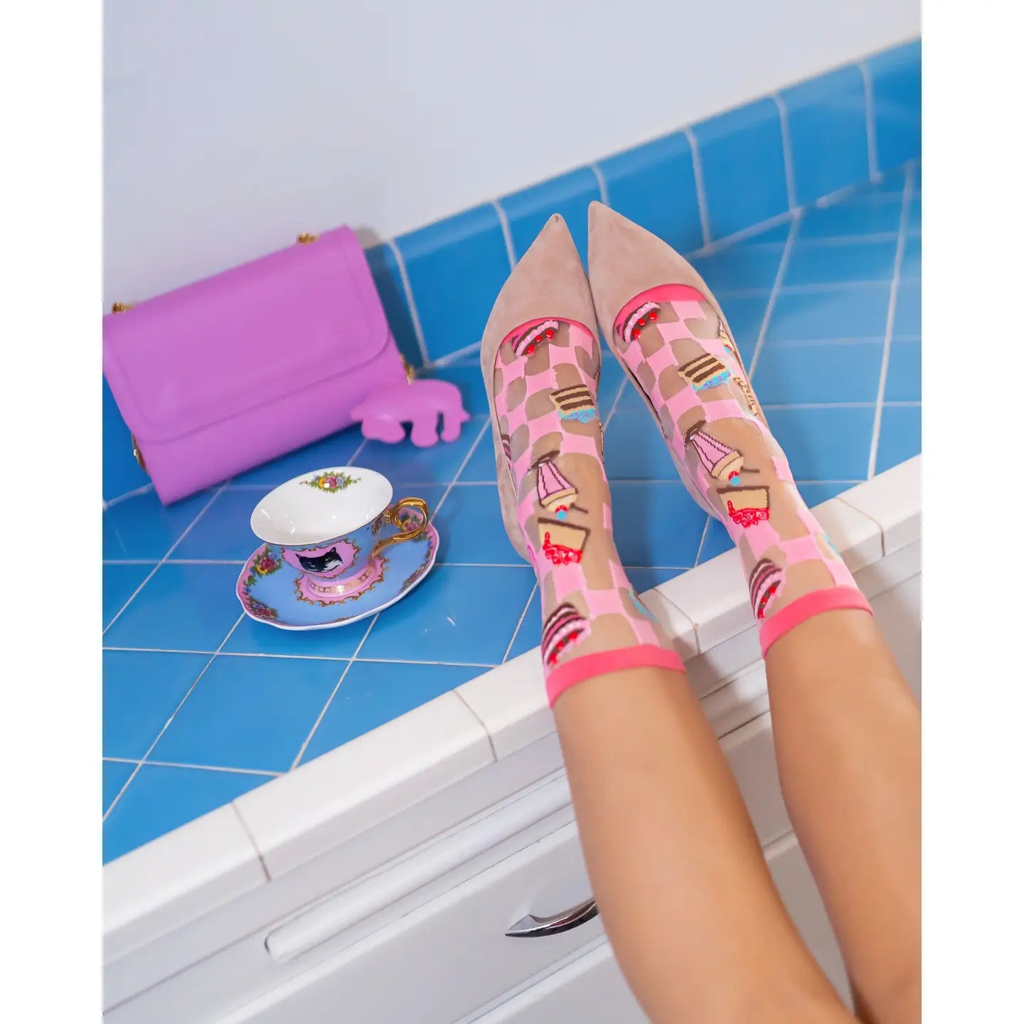 Sock Candy Retro Sweets Sheer Crew Sock