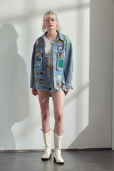 Jade by Jane Multi Patch Oversized Jacket