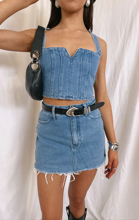 Show Me Your Mumu Statesboro Skort Foggy Blue