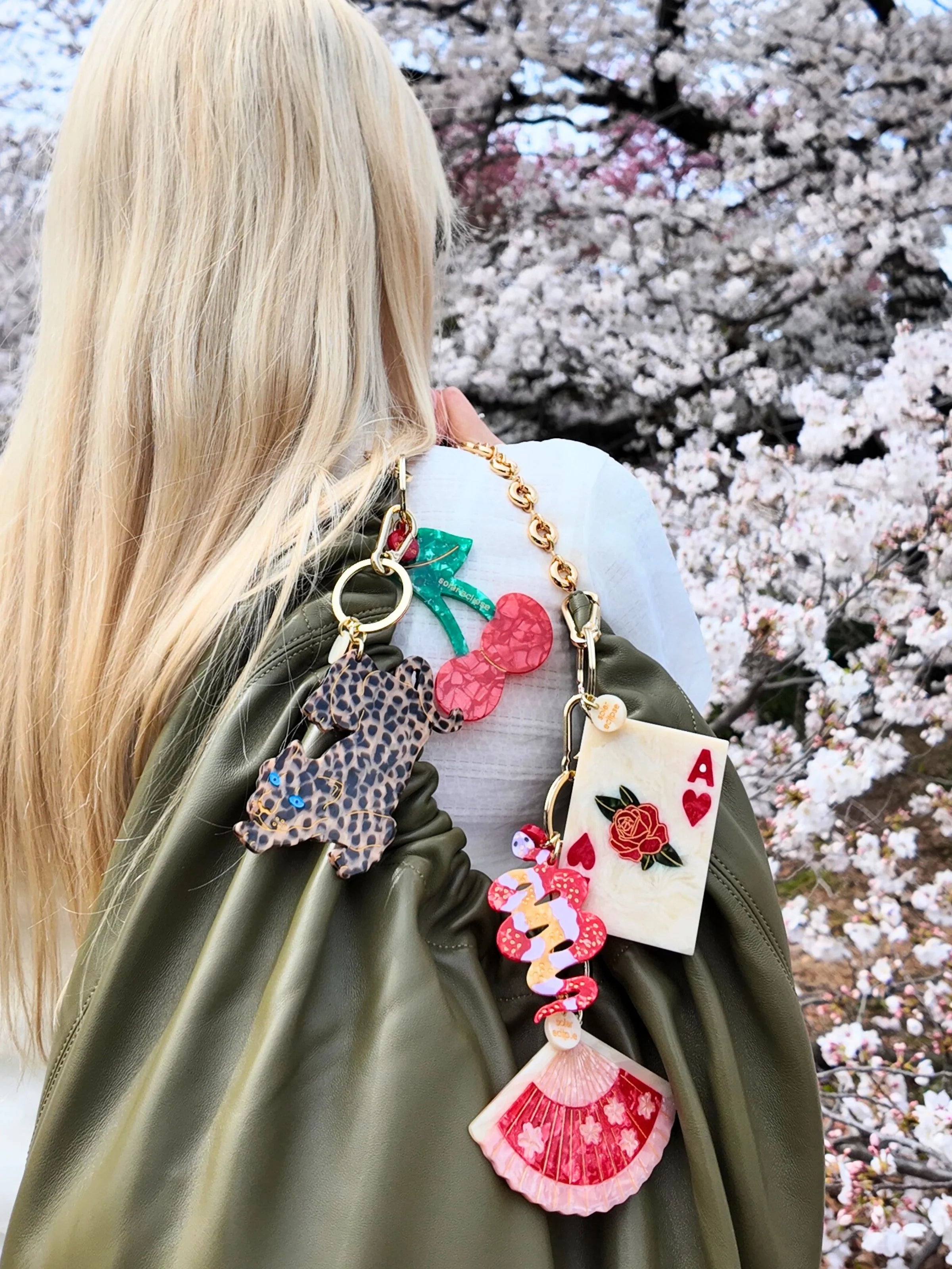 Cherry On Top Hand-Painted Bag Charm & Keychain