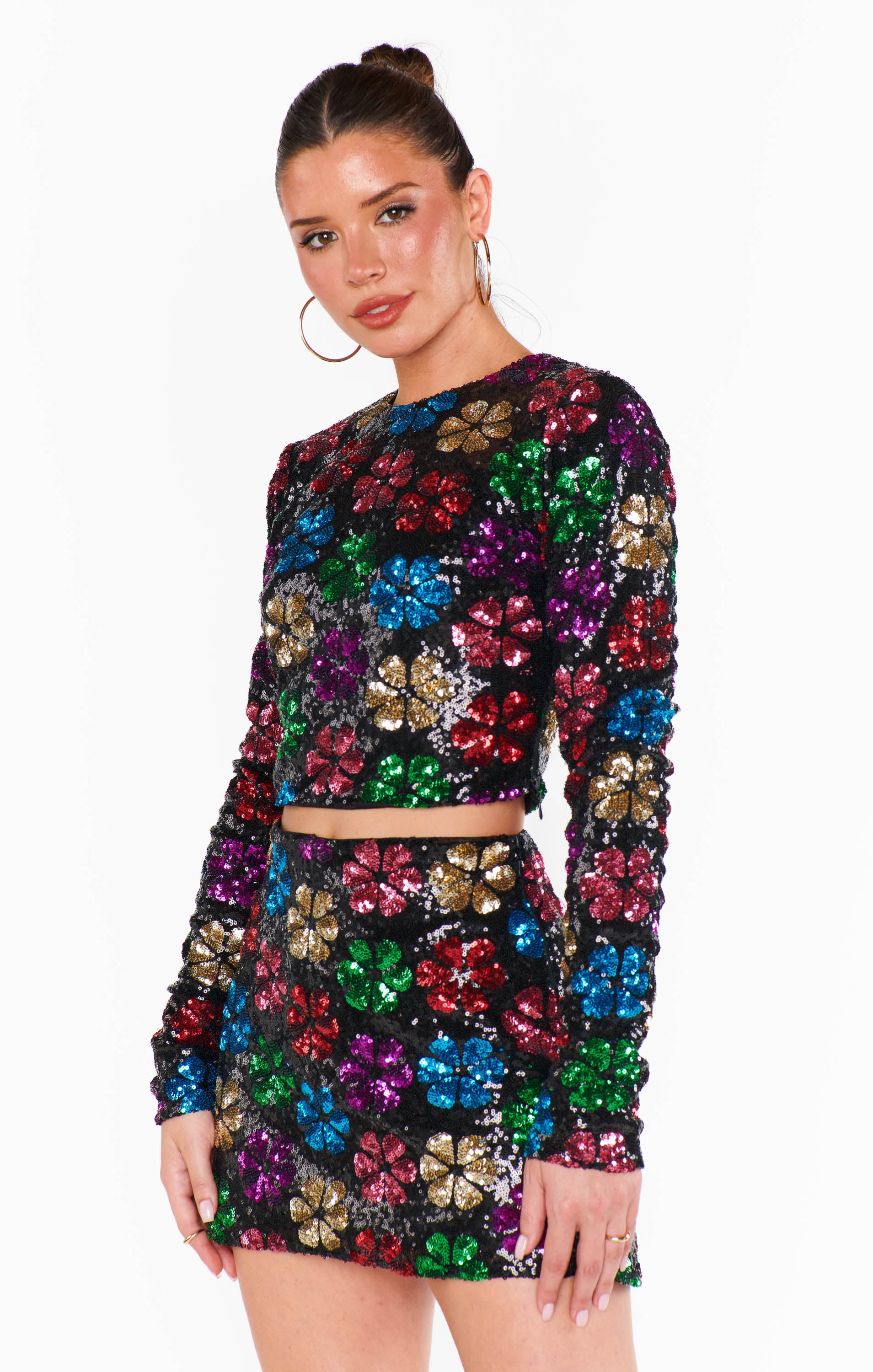 Show Me Your Mumu Last Call Top Flower Pop Multi Sequins