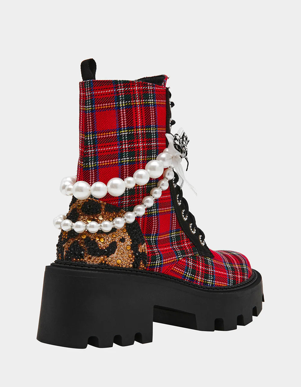 Betsey Johnson Hariett Red Plaid Platform Boot