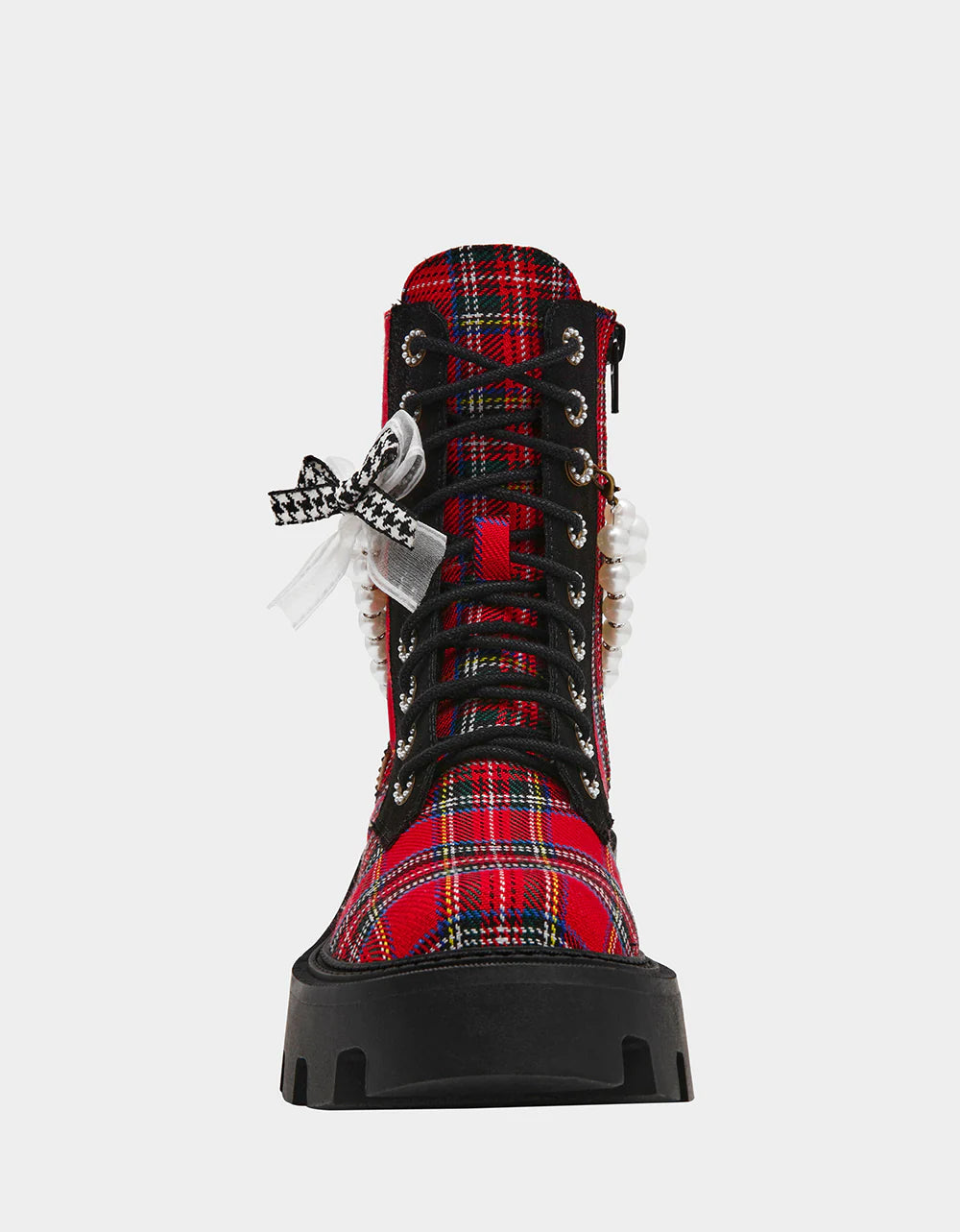 Betsey Johnson Hariett Red Plaid Platform Boot
