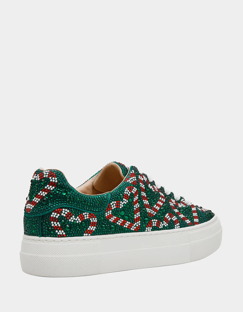 Betsey Johnson SIDNY Green Candy Cane Rhinestone Platform Sneakers