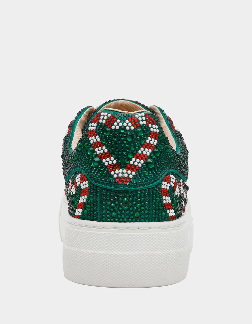 Betsey Johnson SIDNY Green Candy Cane Rhinestone Platform Sneakers