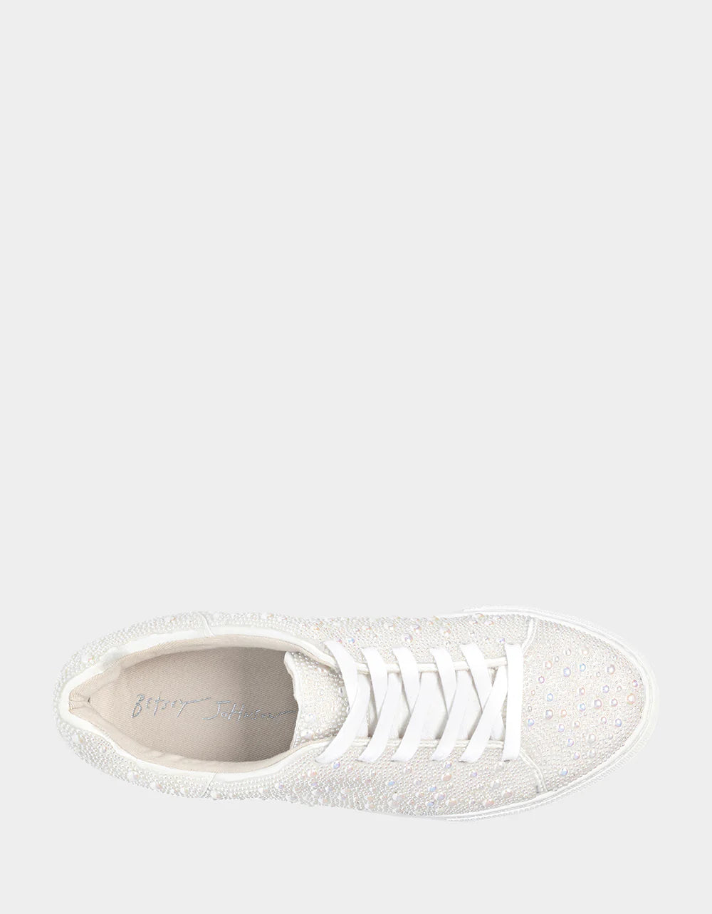 Betsey Johnson Sidny Ivory Pearl Platform Sneakers