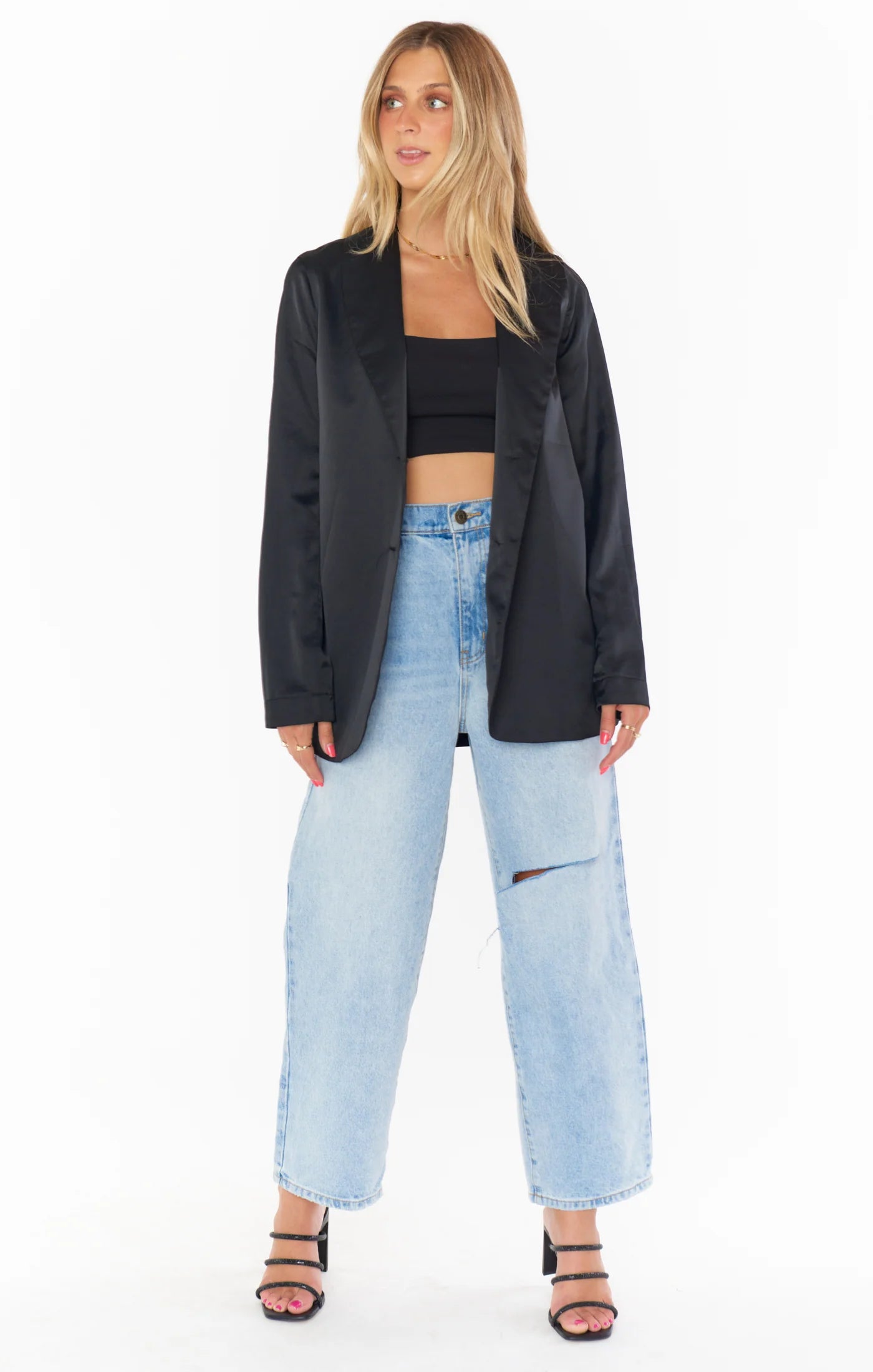 Show Me Your Mumu Ansley Crop Top Black